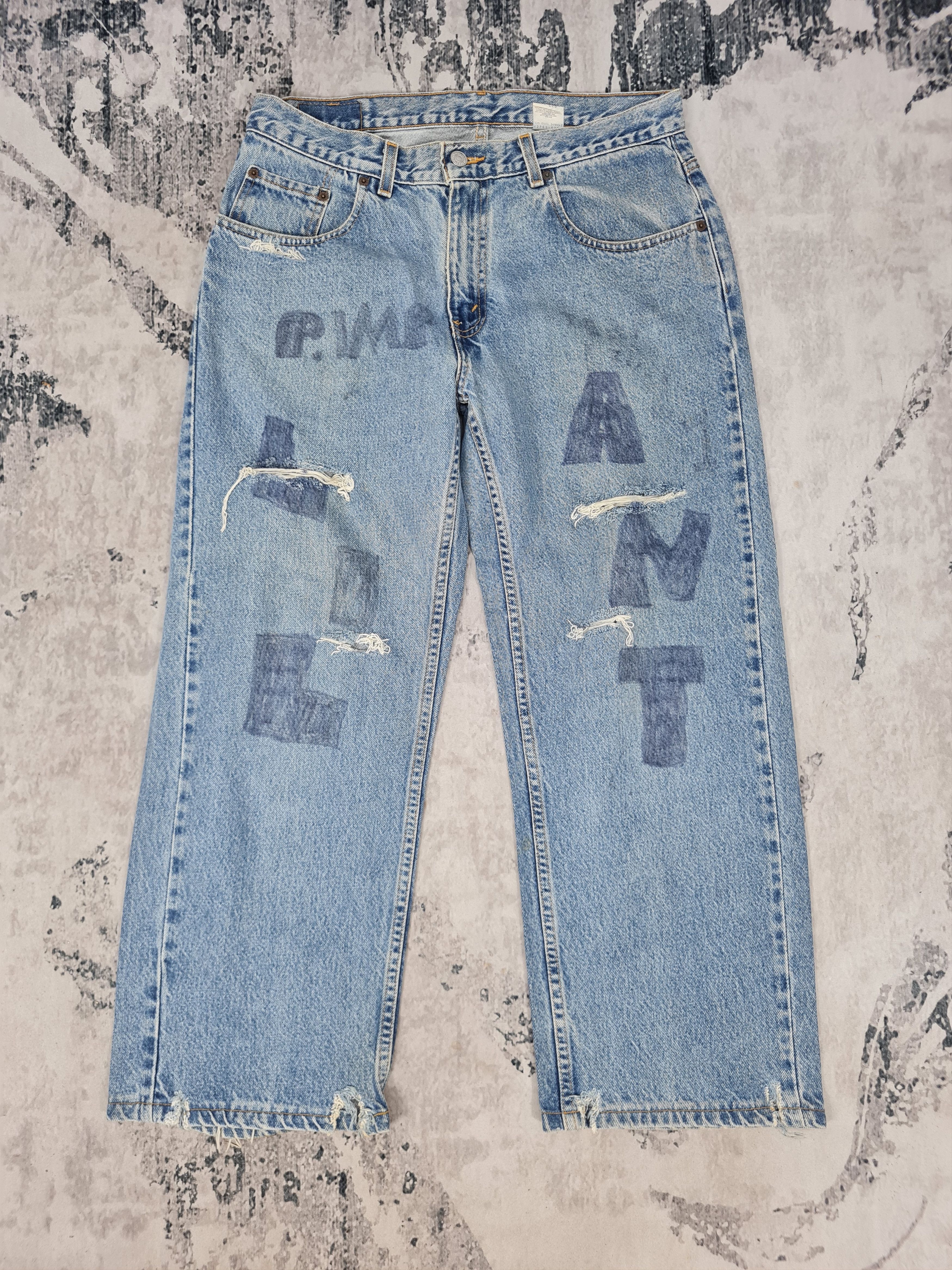 Levi's Vtg LEVIS 569 Straight Cut Ripped Cropped L0372 Size 34X26.5 Size US 34 / EU 50 - 1 Thumbnail