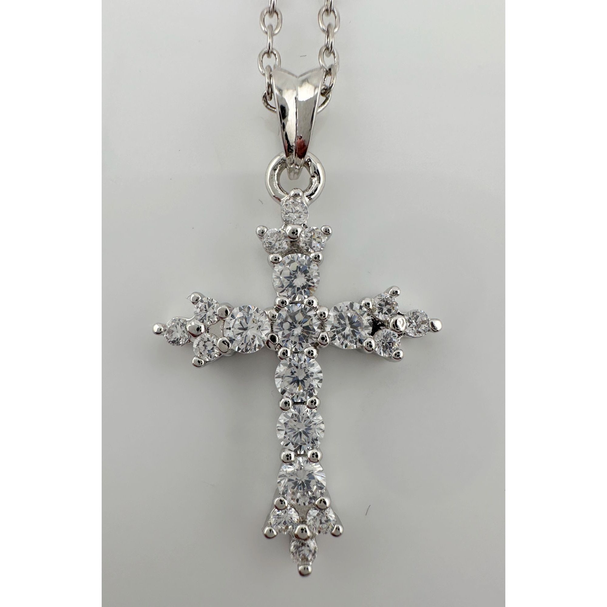 Other Beautiful Cross Pendant with Shining White Gemstones Size ONE SIZE - 3 Thumbnail