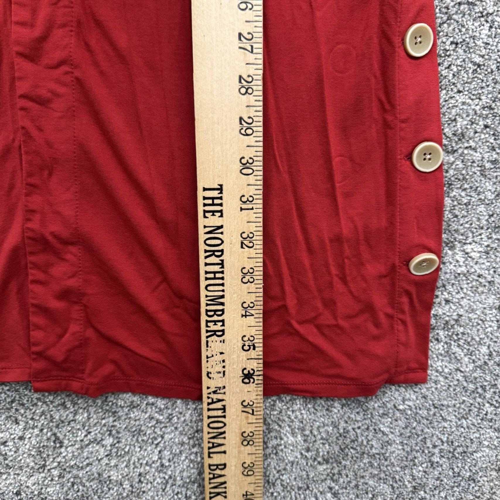 J. Jill J. Jill Cardigan Shirt Women M Red Solid Knit Long Open Front Artsy Teacher Lagom Clean Girl — Size M / US 6-8 / IT 42-44 - 3 Thumbnail