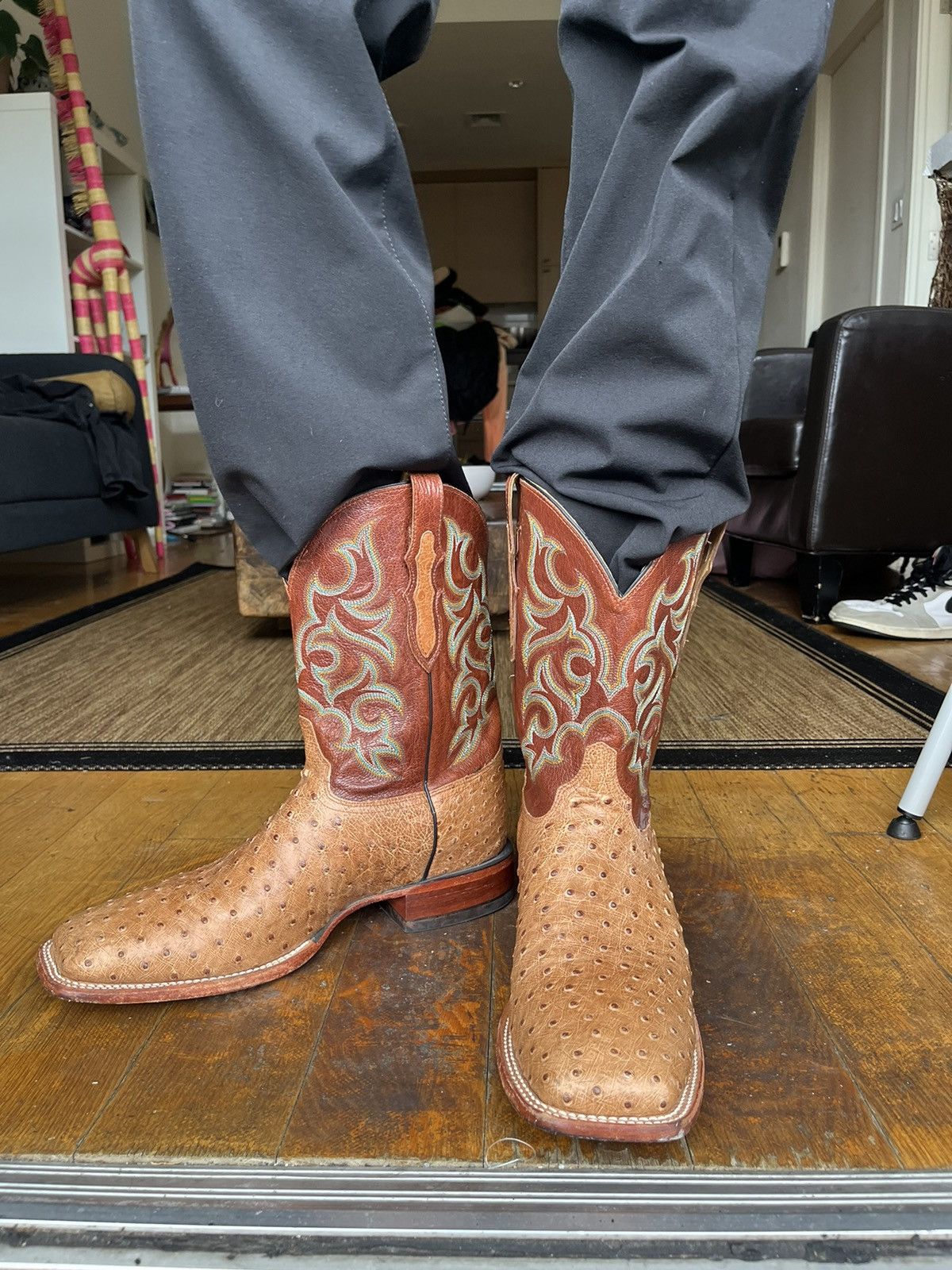 Justin Boots Vintage Vintage cowboy boots ostrich leather Grailed