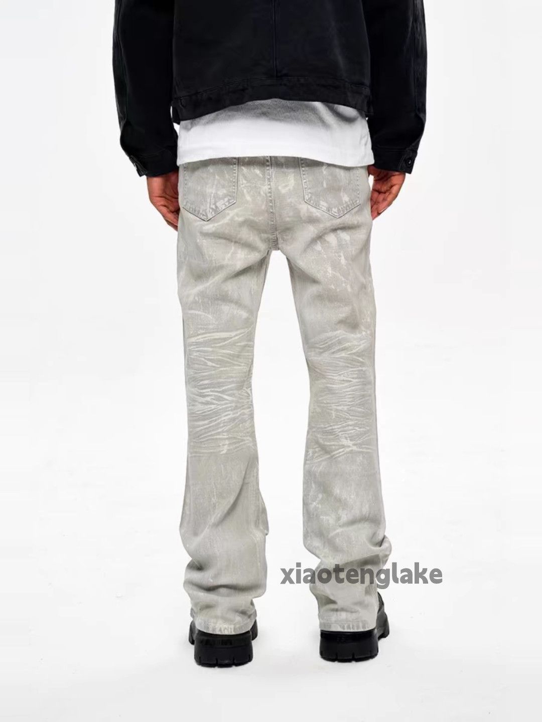 Jean × Vintage washed faded utility punk grunge stain paint flared jeans Size US 34 / EU 50 - 2 Thumbnail