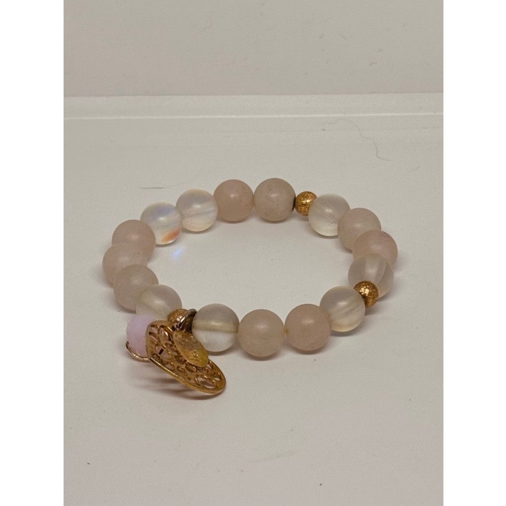 Gypsy Designer Gypsy Matte Rose Quartz Moonstone Bracelet 7" Size ONE SIZE - 2 Thumbnail