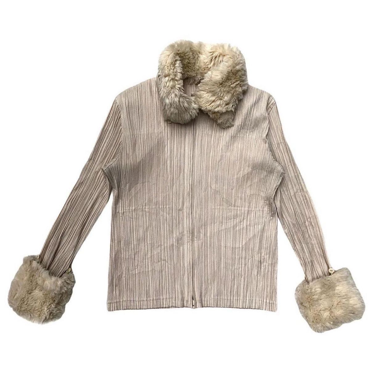 Pleats Please Issey Miyake Faux Fur Issey Miyake Pleats Please Zip Up Long Sleeve Size S / US 4 / IT 40 - 1 Thumbnail