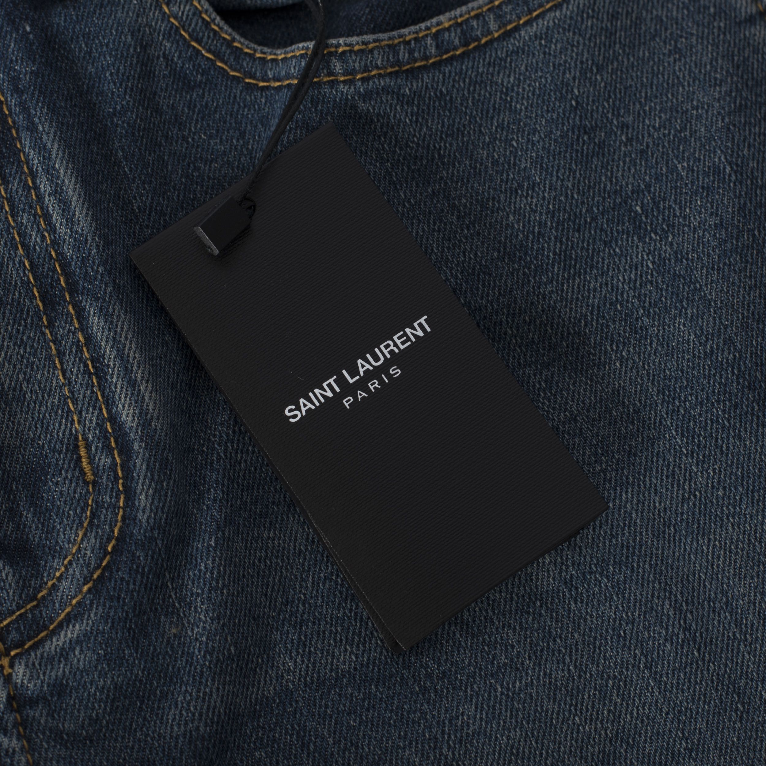 Saint Laurent Paris Mid Rise Skinny Jeans In Light 80s Blue Denim Size US 31 - 9 Thumbnail