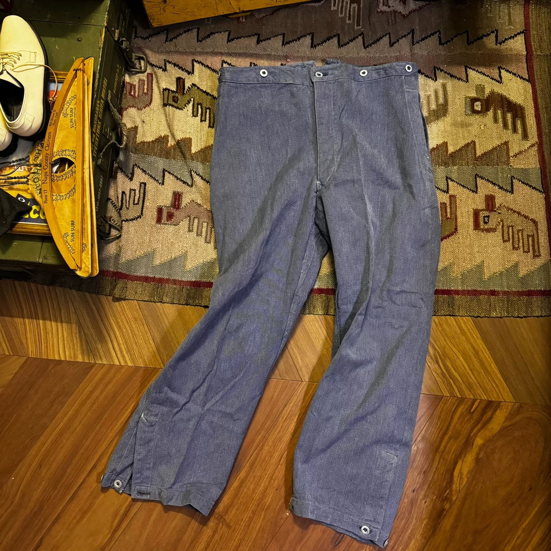 Vintage 1940s Swiss Vintage Denim Pants Size US 40 / EU 56 - 1 Thumbnail