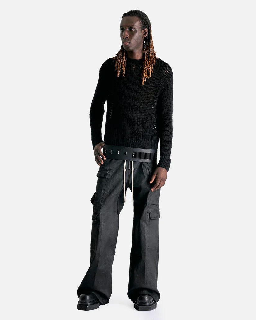 Rick Owens o1s1v1r1oon0825 Round Neck Cardigan in Black Size US M / EU 48-50 / 2 - 2 Thumbnail
