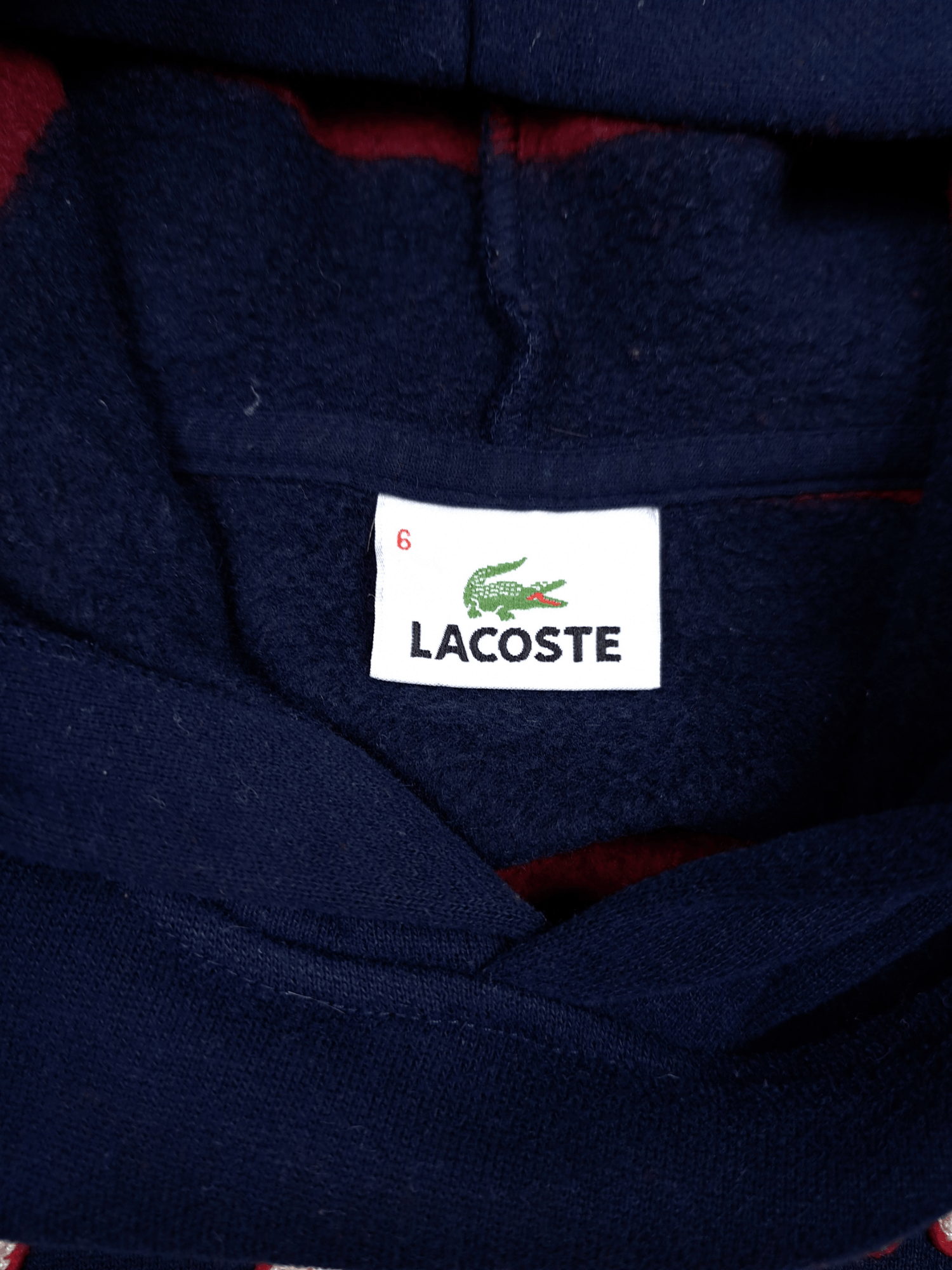 Designer × Lacoste 💎 Lacoste Spell out Navy Logo Hoodie Size L Blue Black Size US L / EU 52-54 / 3 - 4 Thumbnail