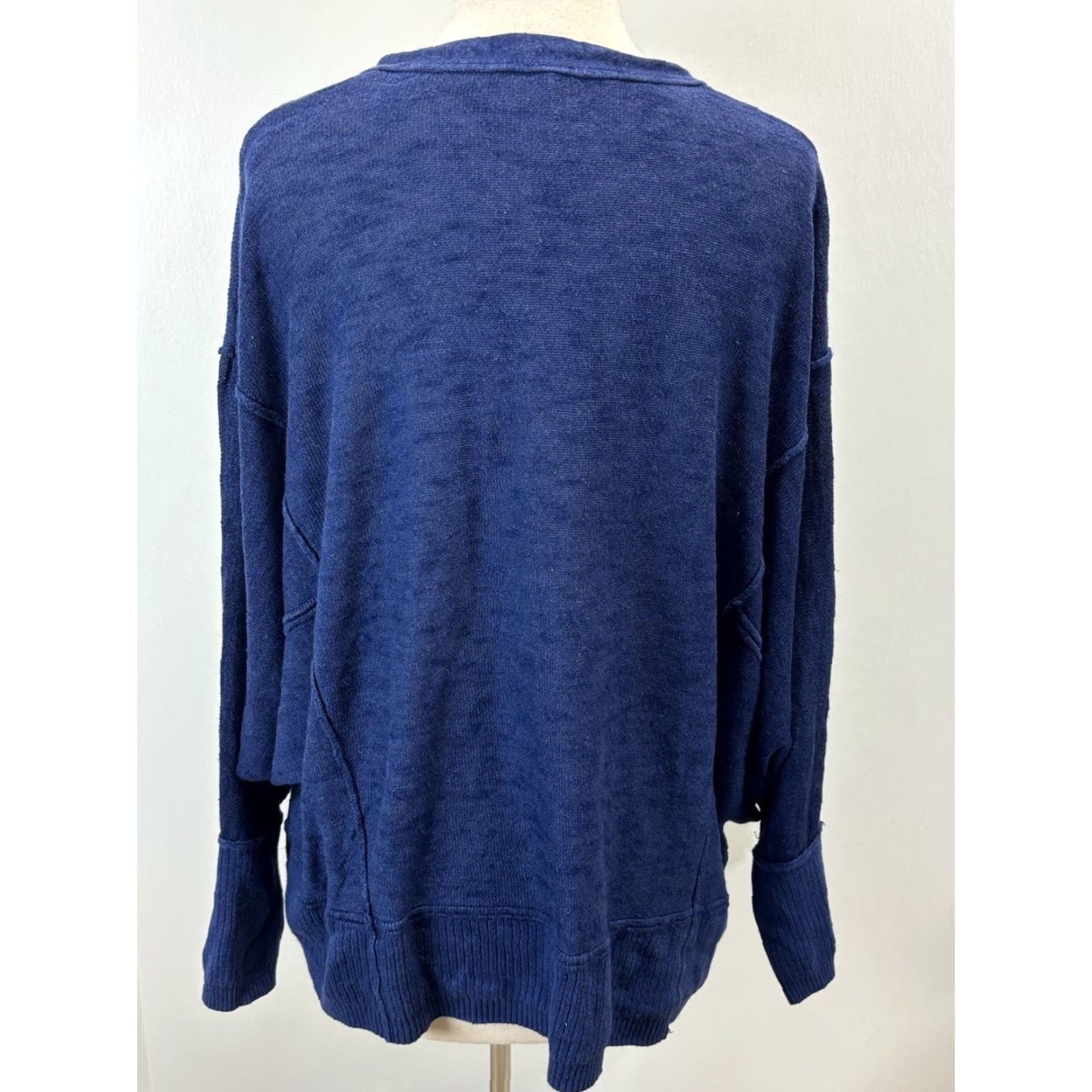 Free People Free People Cardigan Sweater M Womens Long Sleeve V-Neck Linen Blend Grunge Slouchy Size M / US 6-8 / IT 42-44 - 3 Thumbnail