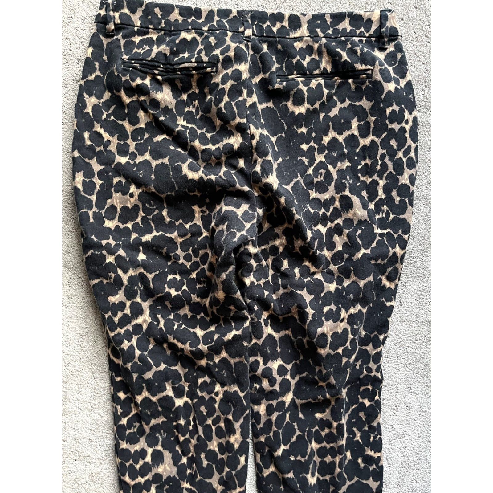 Old Navy Old Navy pants Women Leopard Print Crop Ankle 10 Regular Brown Polyester Spandex high rise straight leg Inseam 25 in Size 36" / US 14 / IT 50 - 4 Thumbnail