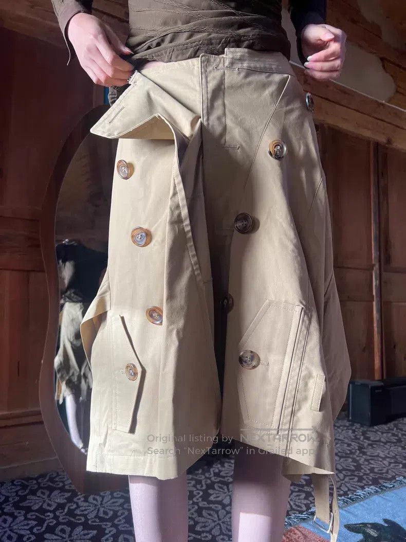 Junya Watanabe JUNYA WATANABE size XS Khaki Deconstructed Hem Skirt Size 23" - 5 Thumbnail