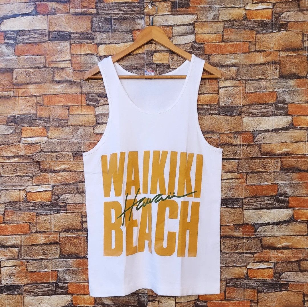 Vintage Vtg Waikiki Beach Hawaii Tanktop Size US M / EU 48-50 / 2 - 1 Thumbnail