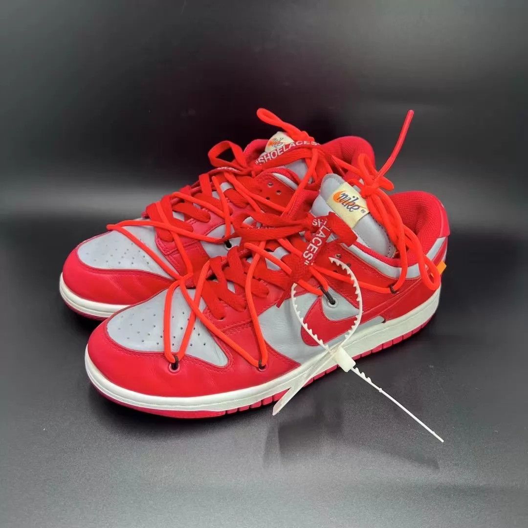 Off-White Off-White x Nike Dunk gray red 42 stars intact box & extras Size US 9 / EU 42 - 1 Thumbnail