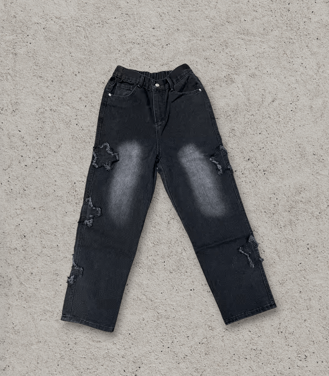Other Vintage Black Distressed Denim Jeans Patch Details Y2K Size US 32 / EU 48 - 1 Preview