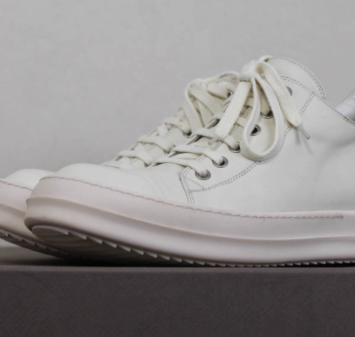 Rick Owens Rick Owens Leather "Milk" Bubble Converse-Inspired Sneakers Size US 7 / EU 40 - 2 Thumbnail