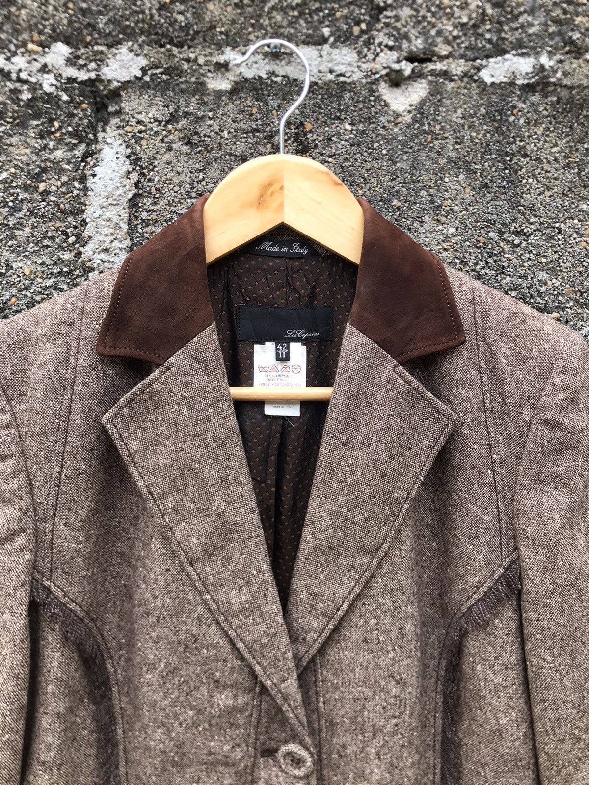 Les Copains 💥Luxury Les Copains Leather Collar Jacket Size M / US 6-8 / IT 42-44 - 4 Thumbnail