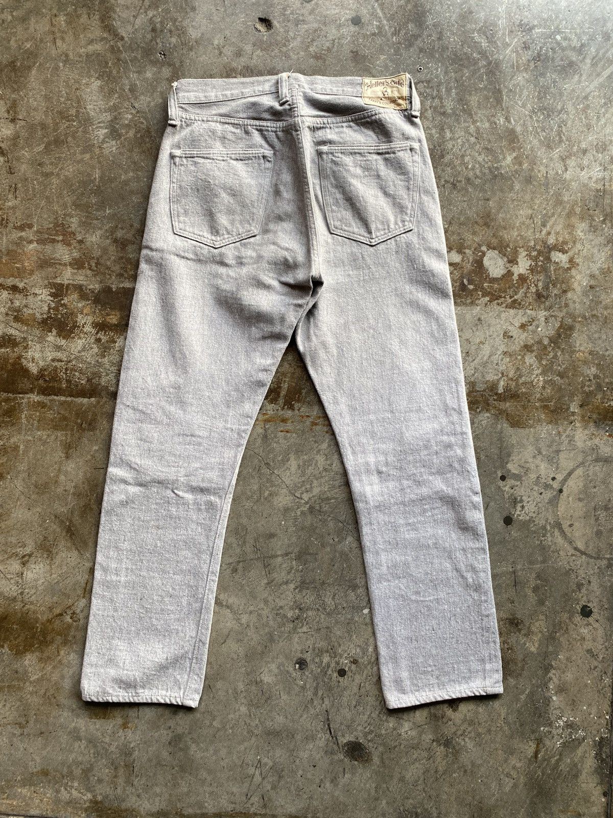 Heller's Cafe × Warehouse Heller’ Cafe Larry’s Collection Grey Selvedge Denim Pants Size US 30 / EU 46 - 1 Thumbnail