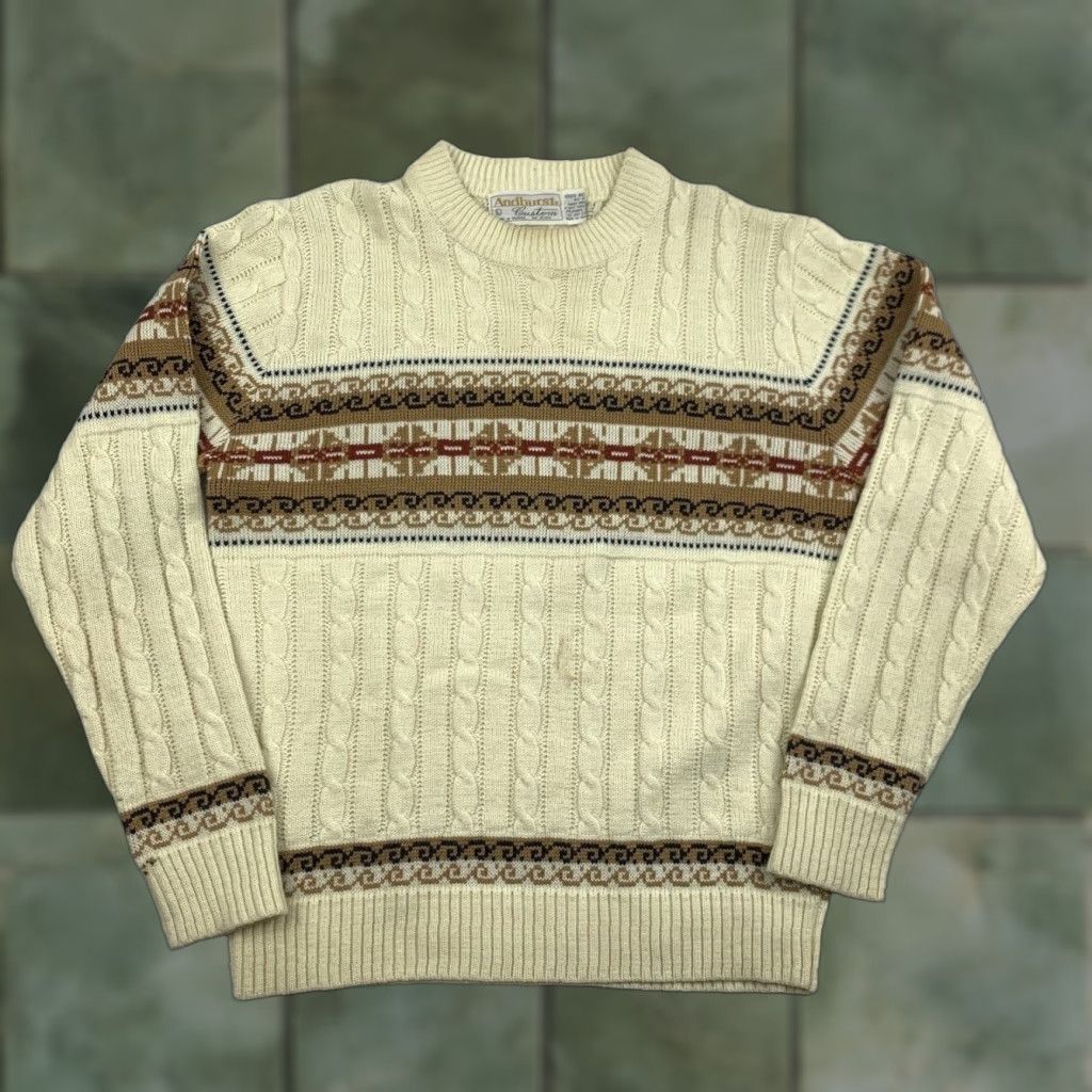 Vintage VINTAGE Andhurst Sweater Men L Ivory Knit Pullover Crewneck 90s USA Classic Size US L / EU 52-54 / 3 - 1 Thumbnail