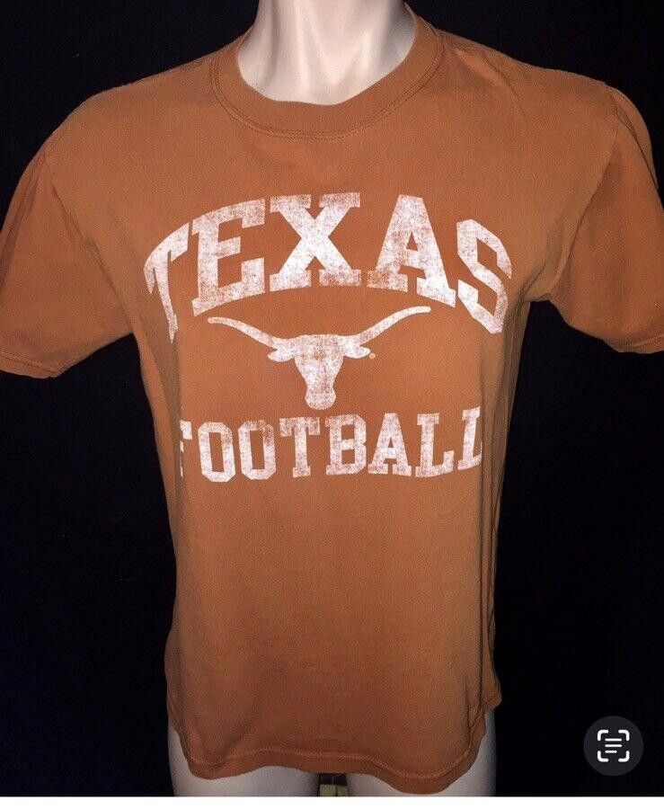 Designer Texas Football Burnt Orange UT Longhorn T-Shirt Sz M Size ONE SIZE - 1 Thumbnail