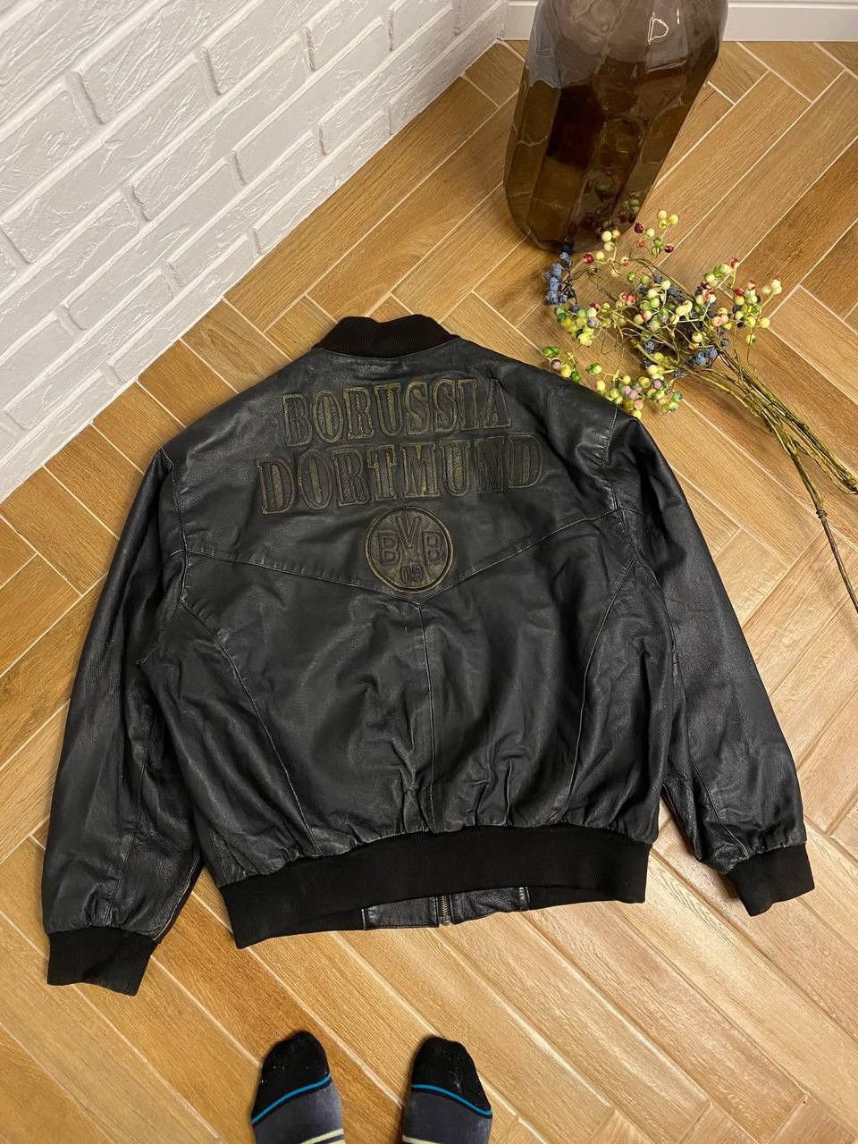 Vintage Rare Vintage Borussia Mönchengladbach Leather Bomber 90s Size US L / EU 52-54 / 3 - 2 Thumbnail