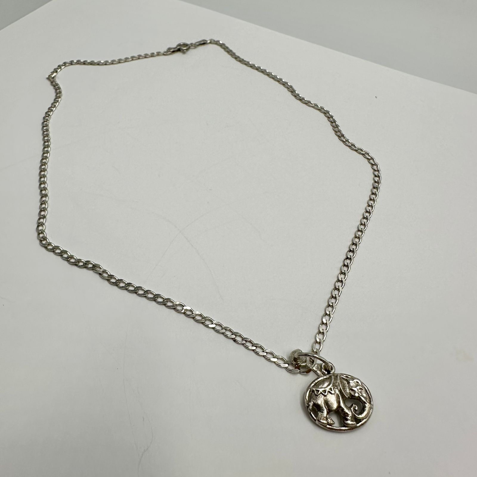 Sterling Silver Vintage Sterling Silver 925 Elephant Pendant Necklace Size ONE SIZE - 3 Thumbnail