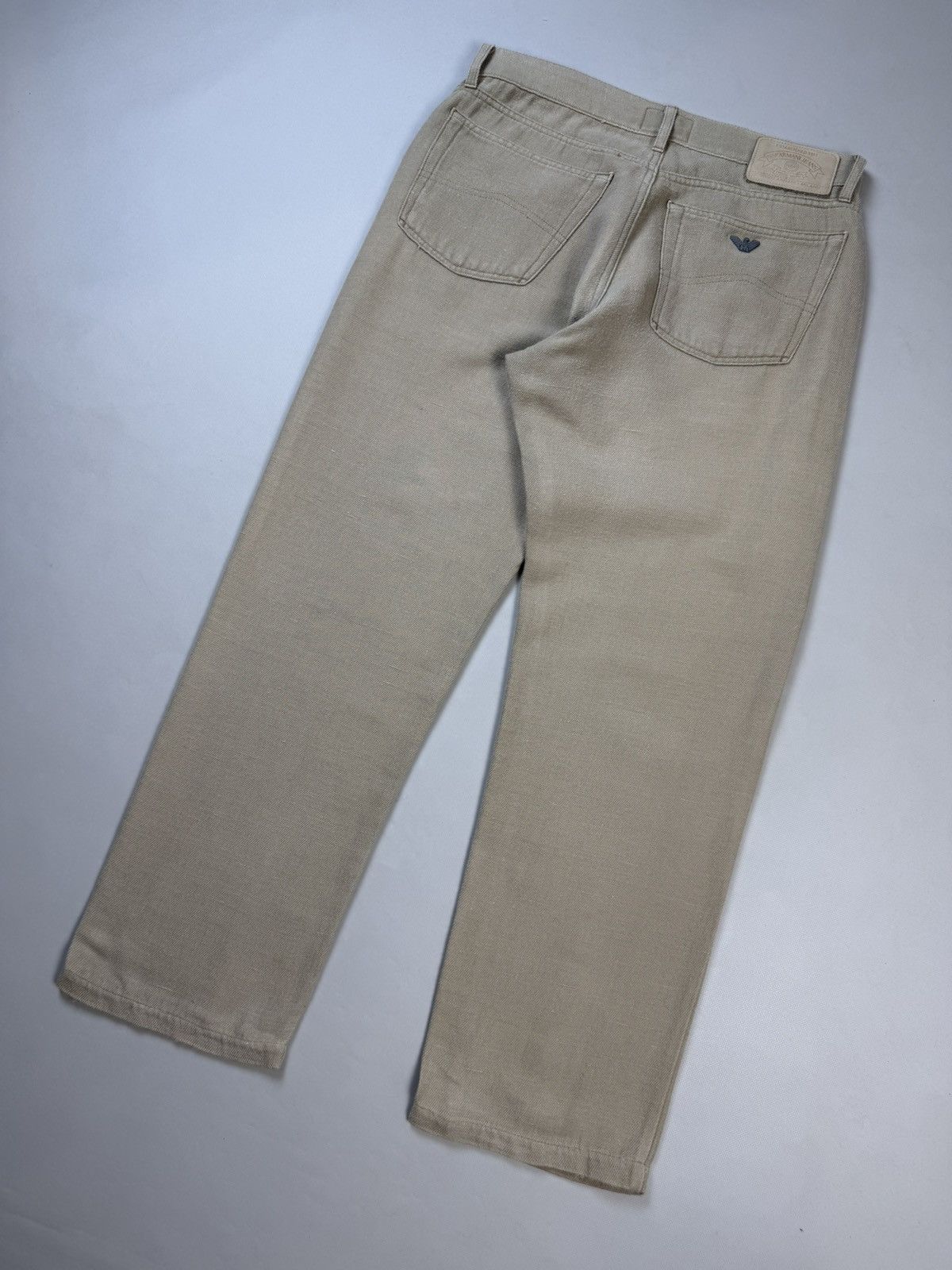 Armani AJ Armani Jeans Vintage Metal Logo Men’s Linen Chino Pants Size US 33 - 21 Thumbnail