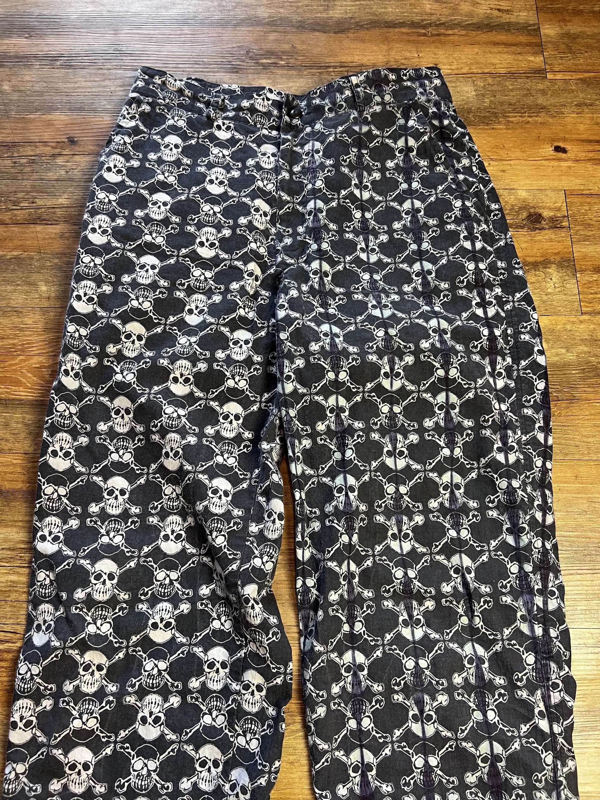 Life's a Beach RARE Vintage 1980's Life's A Beach Skull Print Pants Size US 32 / EU 48 - 2 Thumbnail