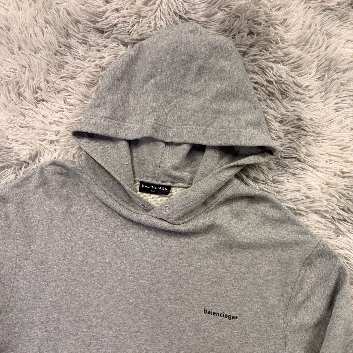 Balenciaga balenciaga gray logo hoodie Size US S / EU 44-46 / 1 - 3 Thumbnail