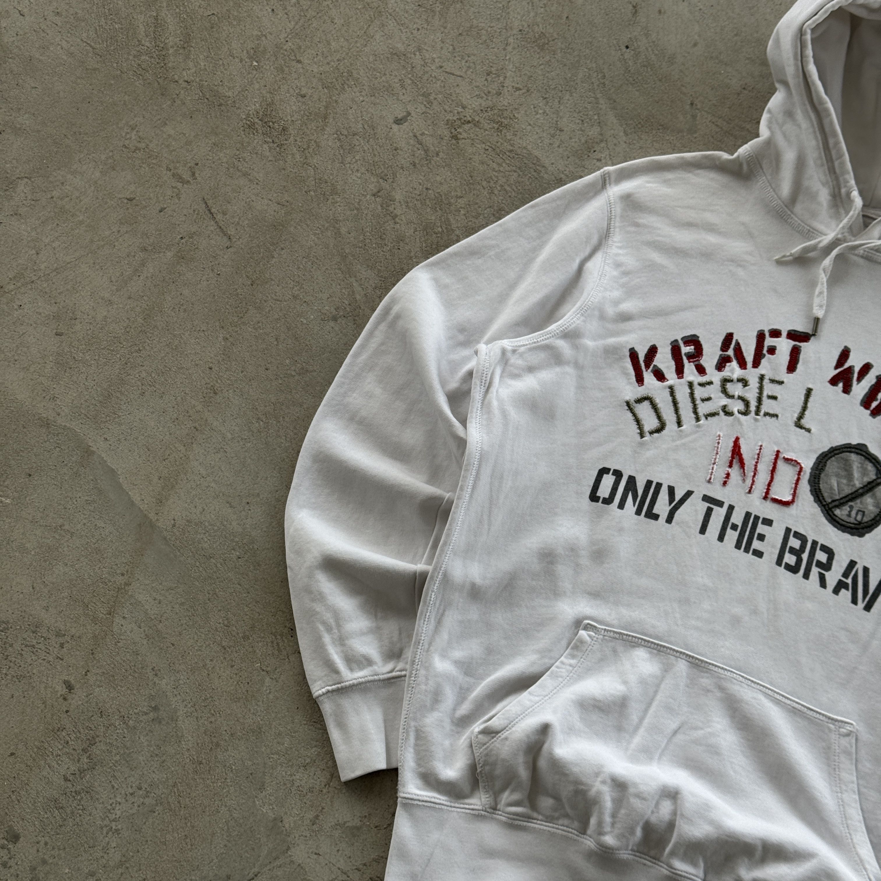 Diesel Vintage Diesel Only The Brave Hoodie White Large Size US L / EU 52-54 / 3 - 3 Thumbnail
