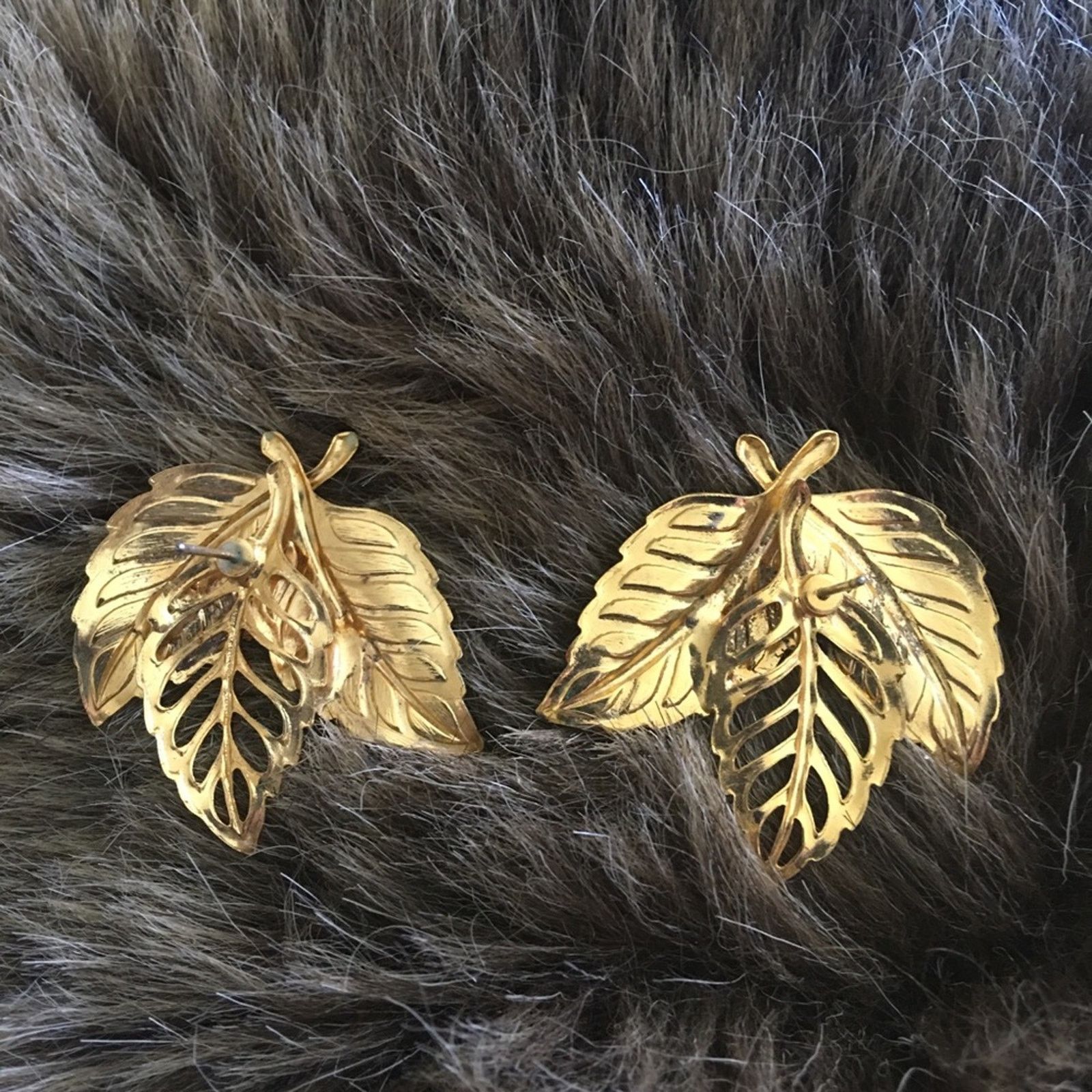 Vintage Vintage 80s multi tone leaf pierced earrings Size ONE SIZE - 2 Thumbnail
