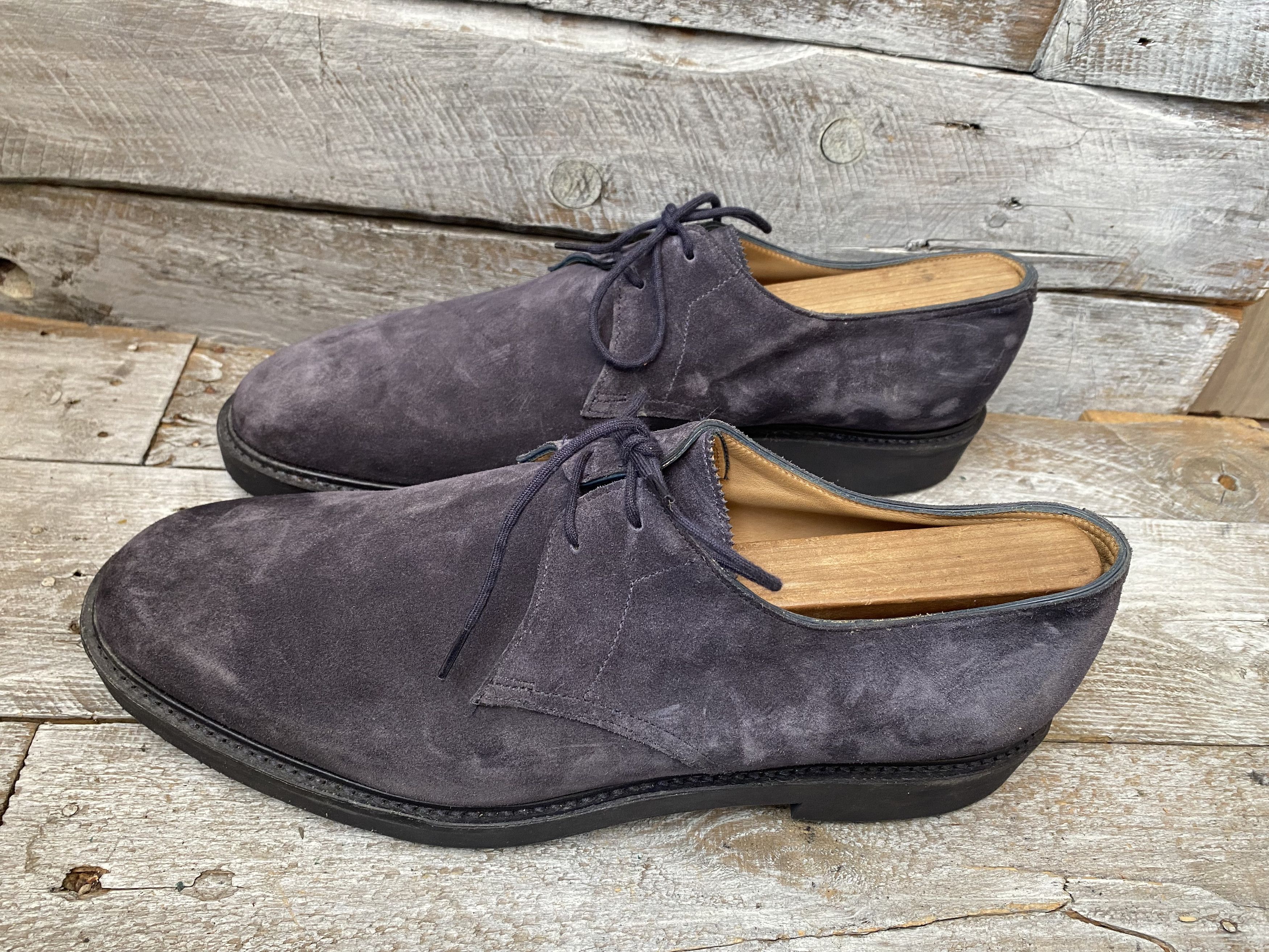 John Lobb John lobb blue suede derby leather shoes Uk 9EE Size US 10 / EU 43 - 7 Thumbnail