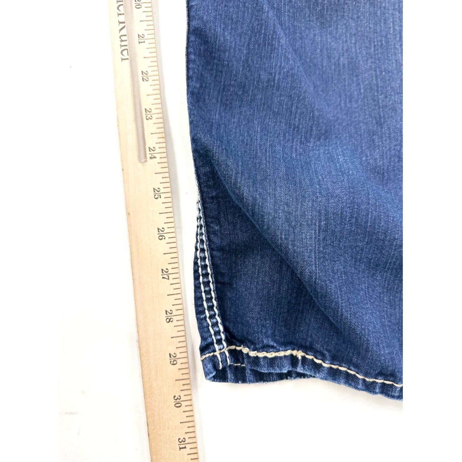 Silver Jeans Co. Silver Jeans Women 22x31 Blue Denim Thick Stitch Western Glove Works Suki Skinny Jeans Size 40" / US 18 - 7 Thumbnail