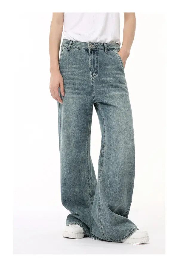 Japanese Brand Manami x Miku Light blue wide-leg loose washed jeans Size US 32 / EU 48 - 8 Thumbnail