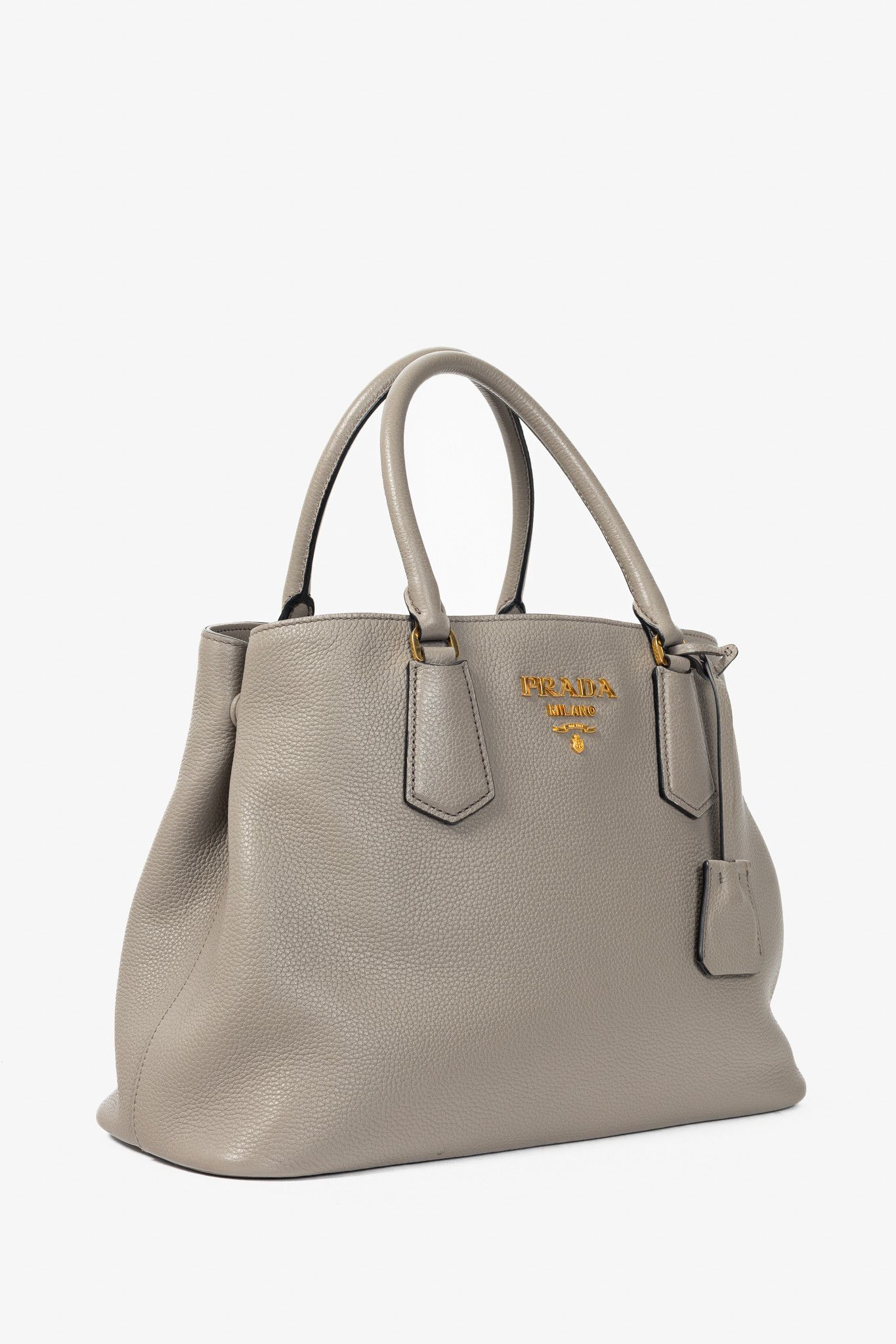 Prada Prada Argilla Vitello Phenix Leather 2-Way Tote Size ONE SIZE - 2 Thumbnail