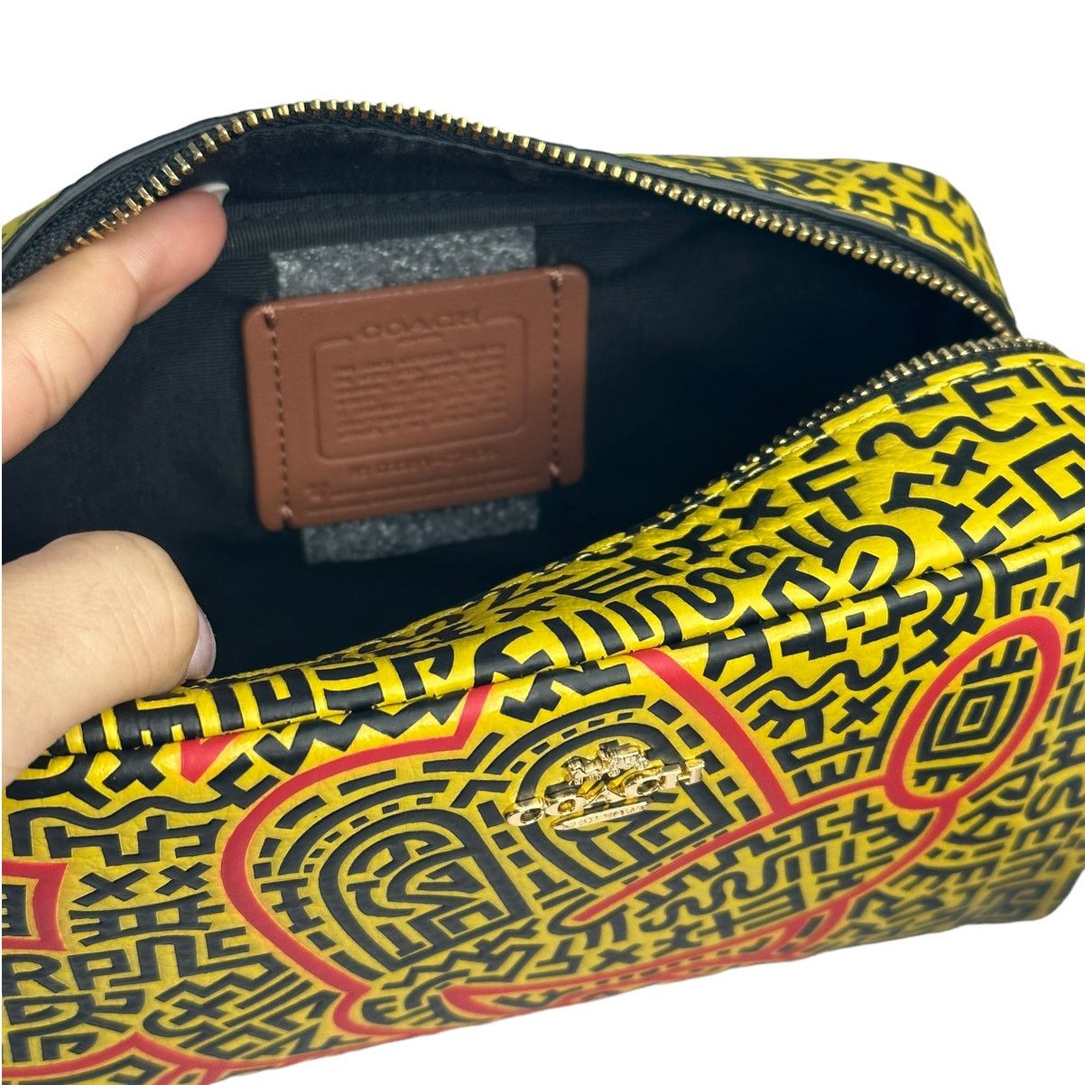 Coach Coach Disney Mickey Keith Haring Small Boxy Cosmetic Case Size ONE SIZE - 5 Thumbnail