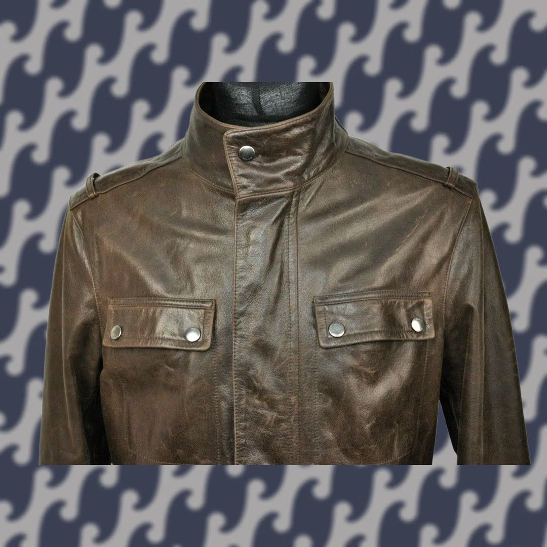 Hugo Boss HUGO BOSS CUNO-N JACKET Leather Motorcycle Brown Mens 48 Size US M / EU 48-50 / 2 - 1 Thumbnail