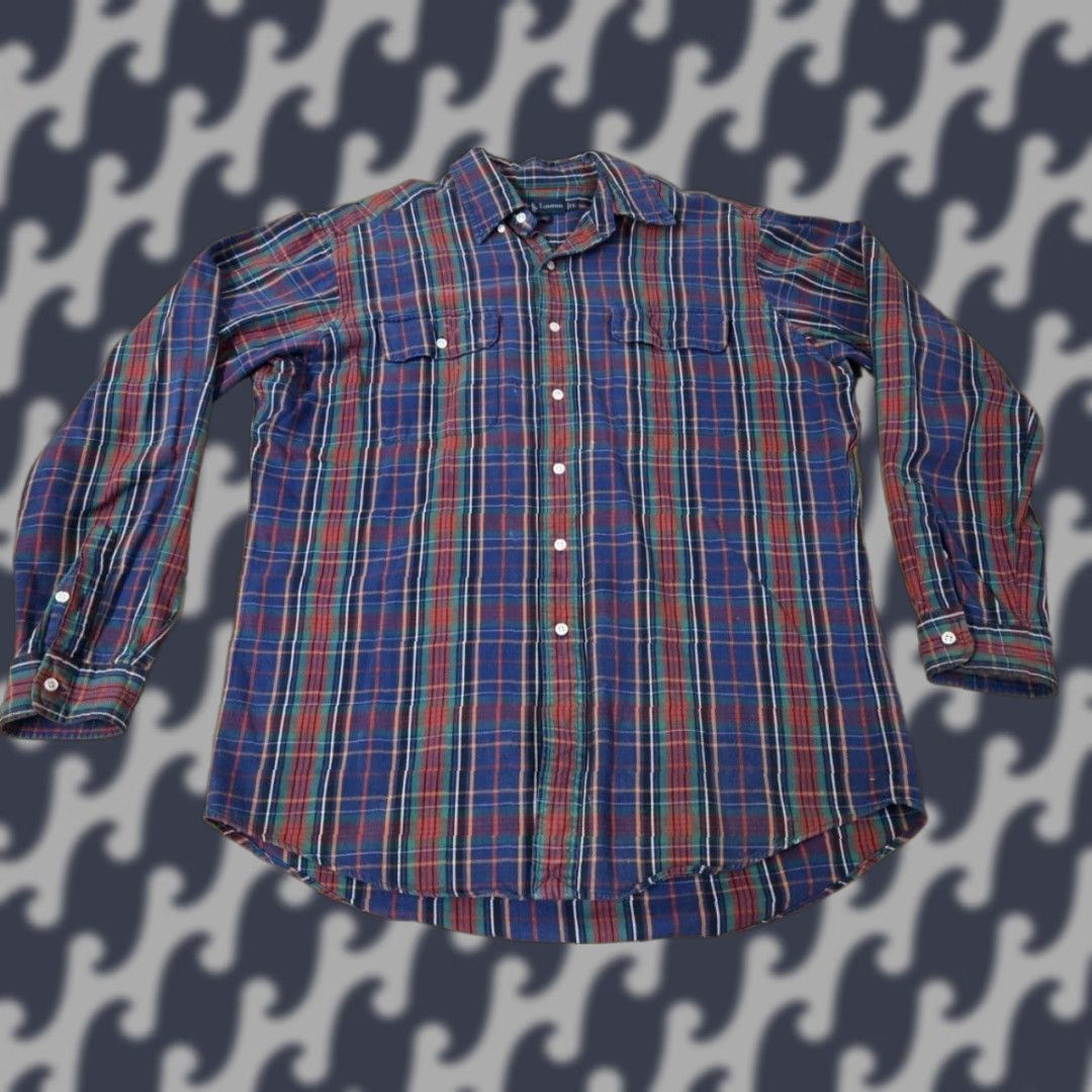 Ralph Lauren Ralph Lauren Workshirt Mens L Blue Plaid Cotton Flannel Button-Up Button-Down Collar Pockets Casual Workwear Long Sleeve Short Description: N/A Size US L / EU 52-54 / 3 - 1 Thumbnail