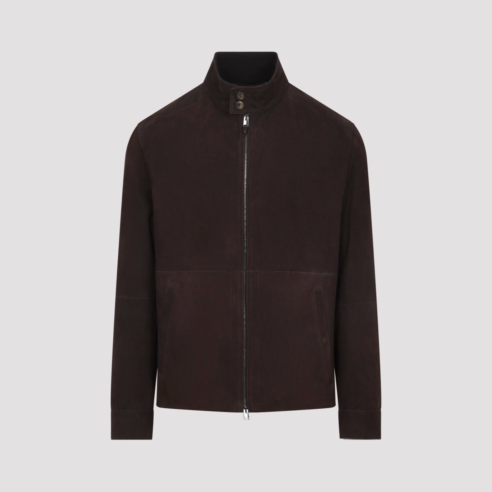 Canali CANALI Brown Leather Outerwear Jacket New & Authentic (Men's Size US L / EU 52-54 / 3 - 1 Thumbnail