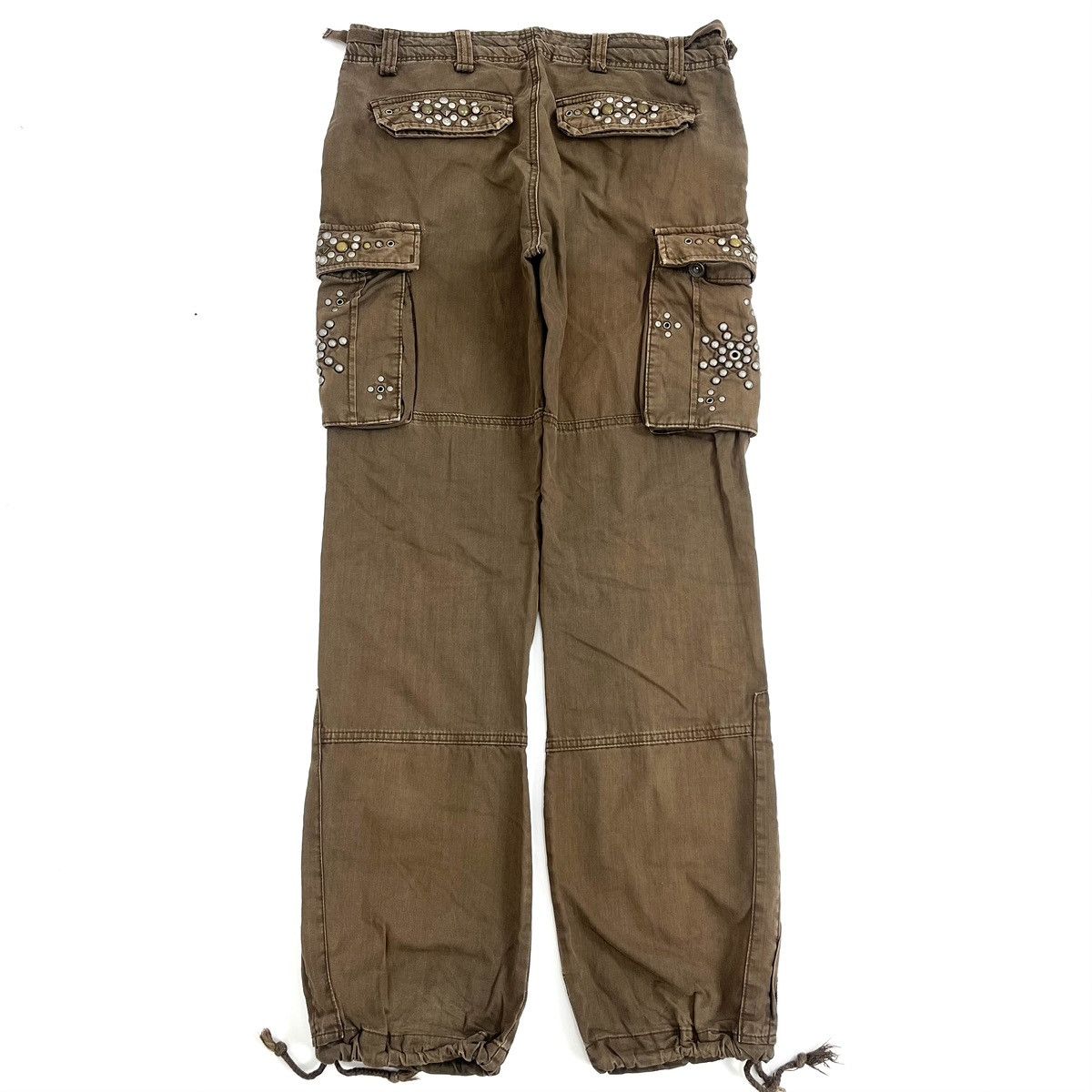 If Six Was Nine 2000s Crazy Bondage Studded Cargo Pants Lgb Goa Punks Style Size US 33 - 19 Thumbnail