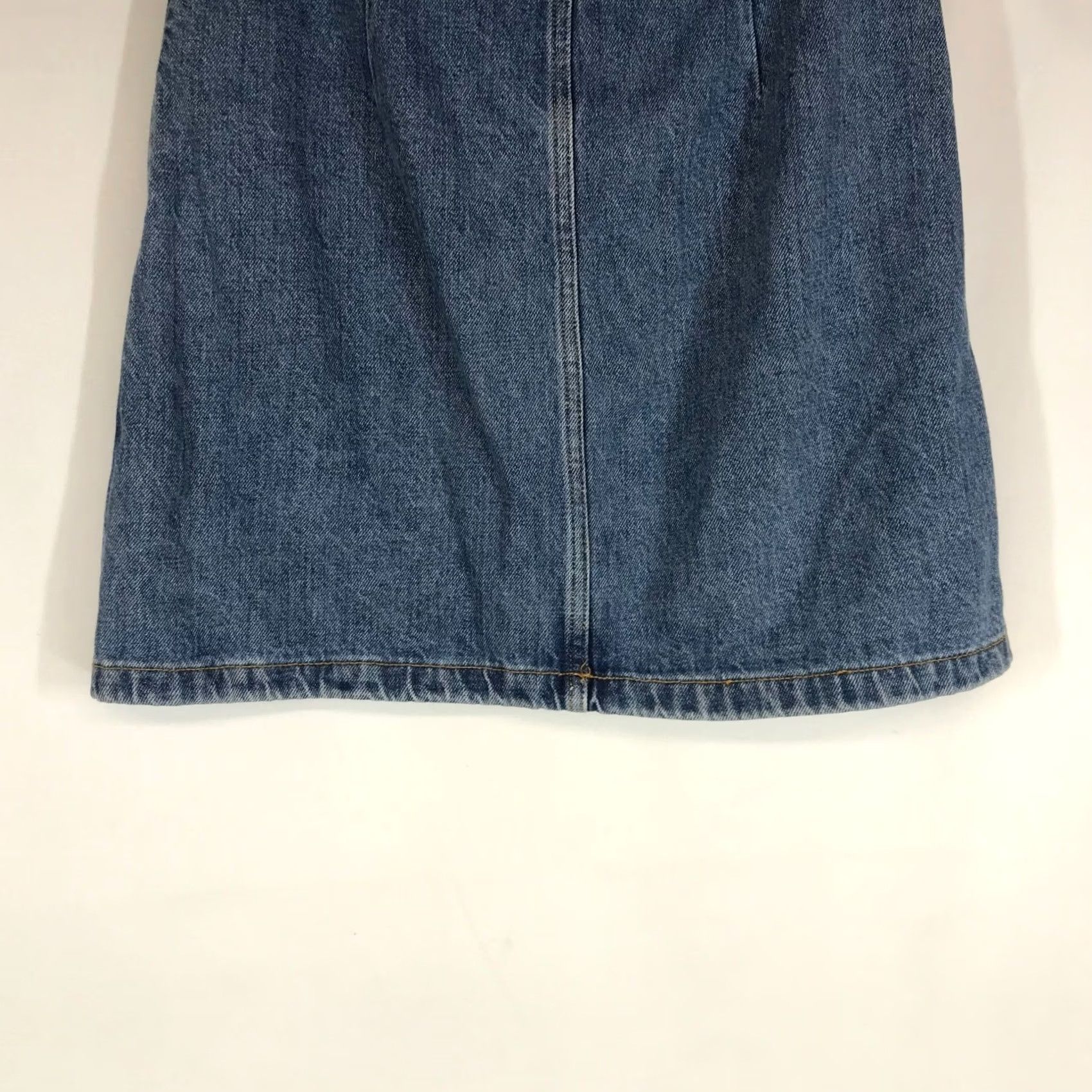 Vintage Wilfred Free Denim Mini Skirt Sz 8 High Waisted Side Zip Medium Wash A-Line Size 30" / US 8 / IT 44 - 6 Thumbnail