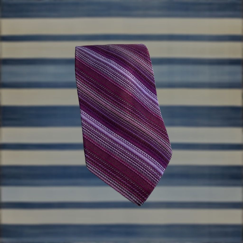 Ted Baker Ted Baker London Tie Purple Striped Silk Men Long 62" Tie 100% Silk Size ONE SIZE - 1 Thumbnail