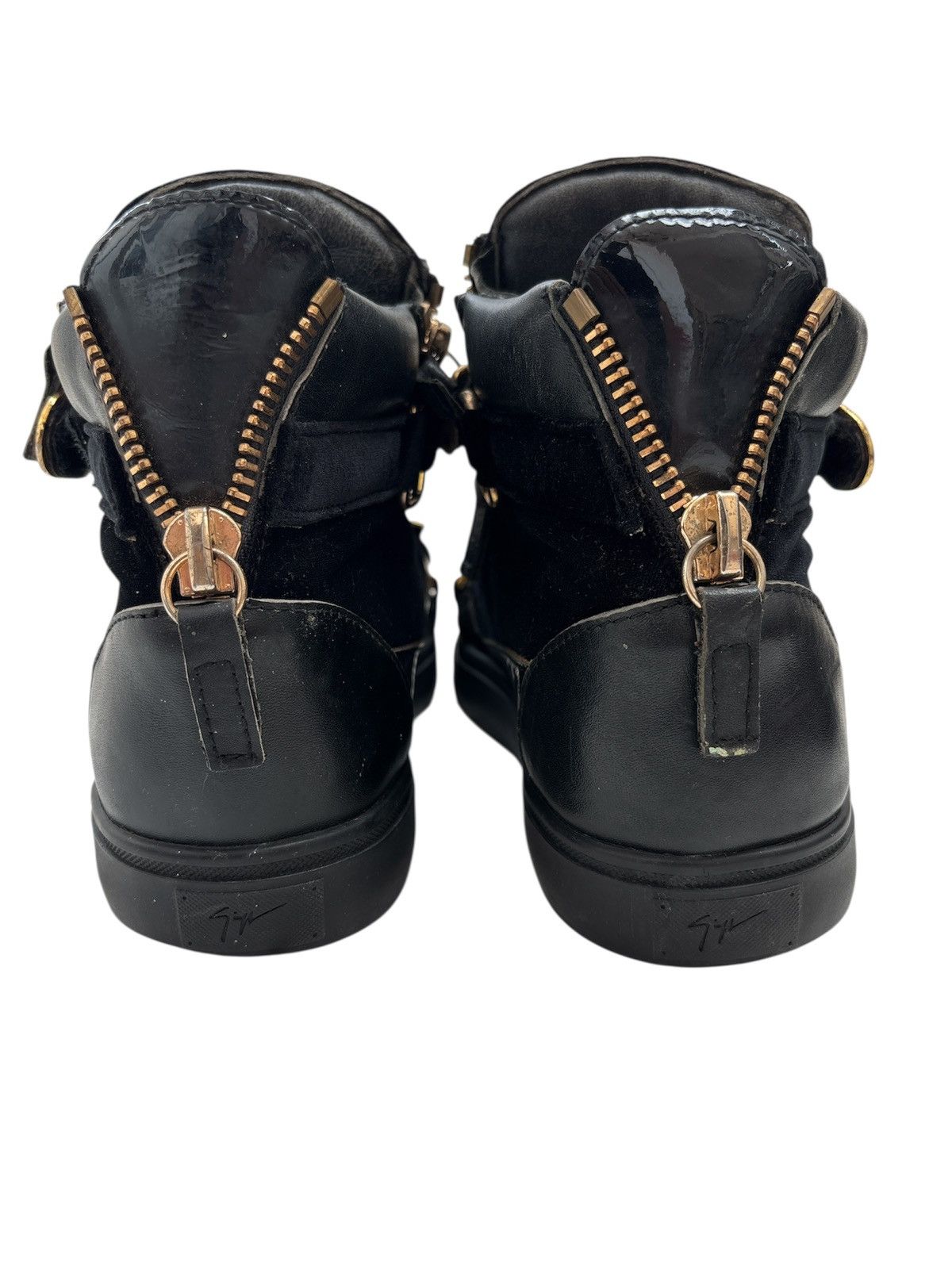 Giuseppe Zanotti Gold Strap Velvet High Top Sneakers Size US 8.5 / EU 41-42 - 5 Thumbnail