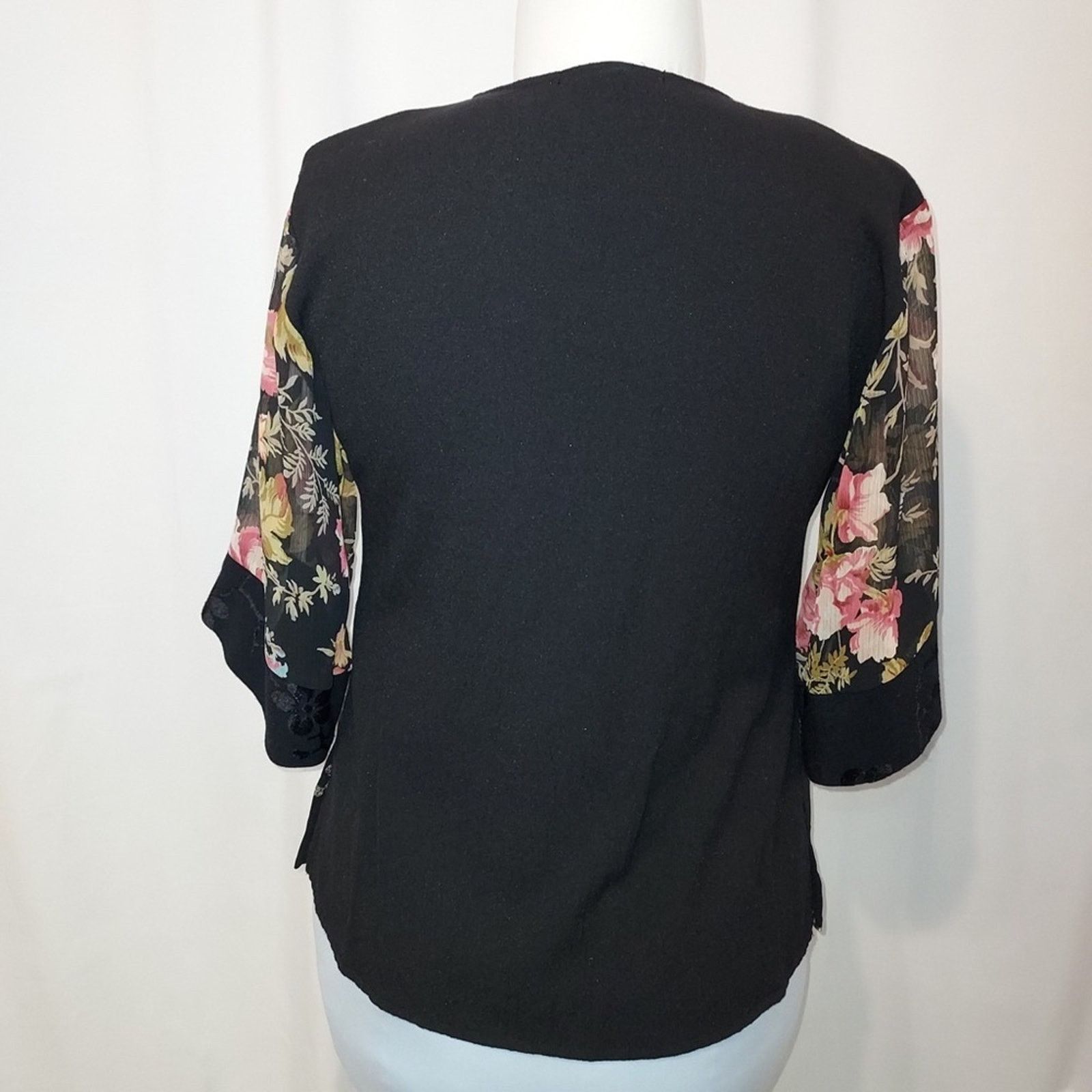 Other Vintage Spencer Alexis Floral Cheetah Silk Shirt Blouse Top Size M / US 6-8 / IT 42-44 - 8 Thumbnail