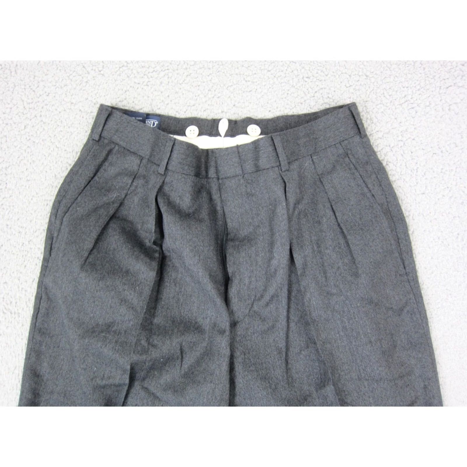 Lands' End VINTAGE Lands End Dress Pants Mens 32x29 Gray 100% Wool Regular Made in USA Size US 32 / EU 48 - 2 Thumbnail