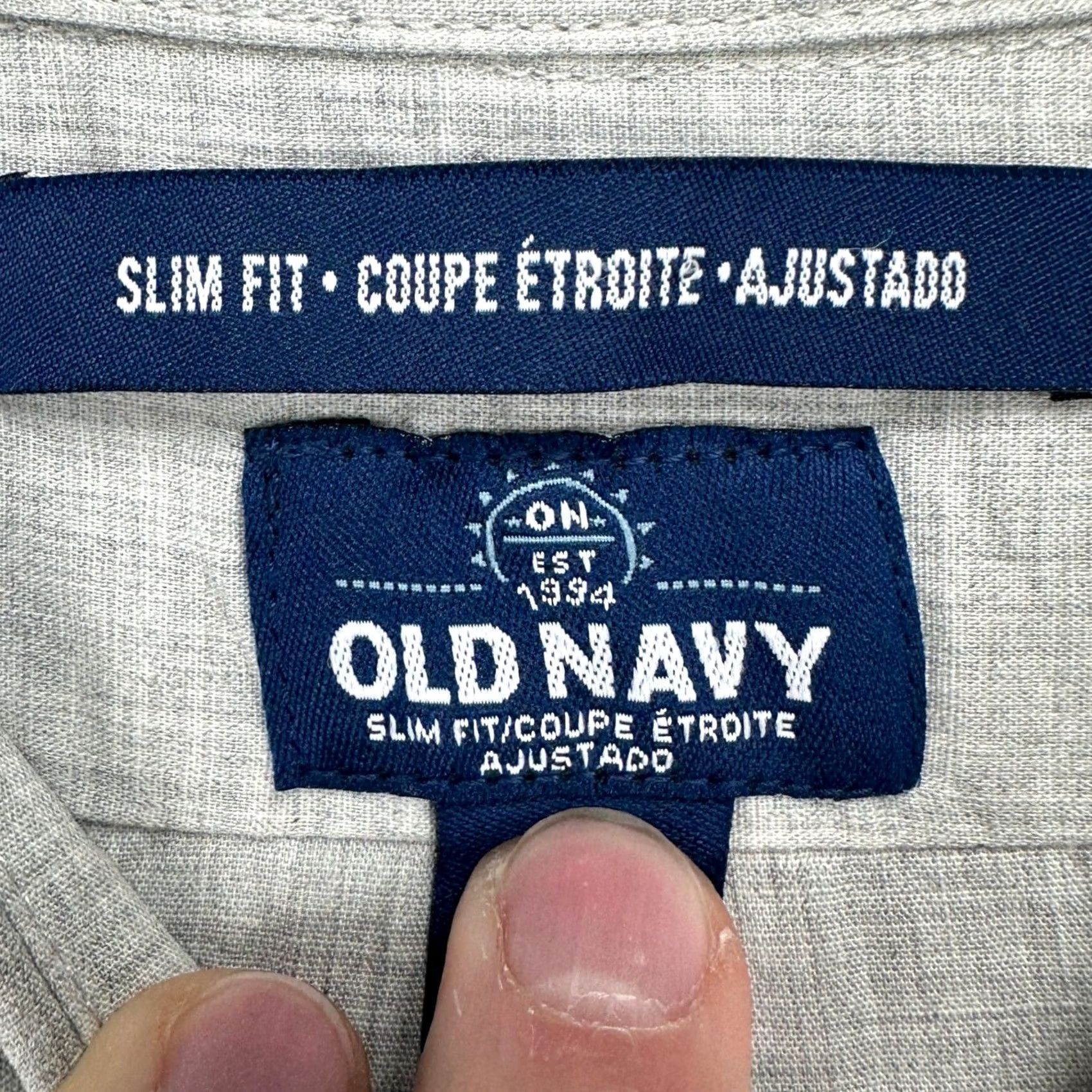 Old Navy Old Navy Adult Mens Button Down Shirt 2XL Grey Slim Fit 100% Cotton NEW Size US XXL / EU 58 / 5 - 4 Thumbnail