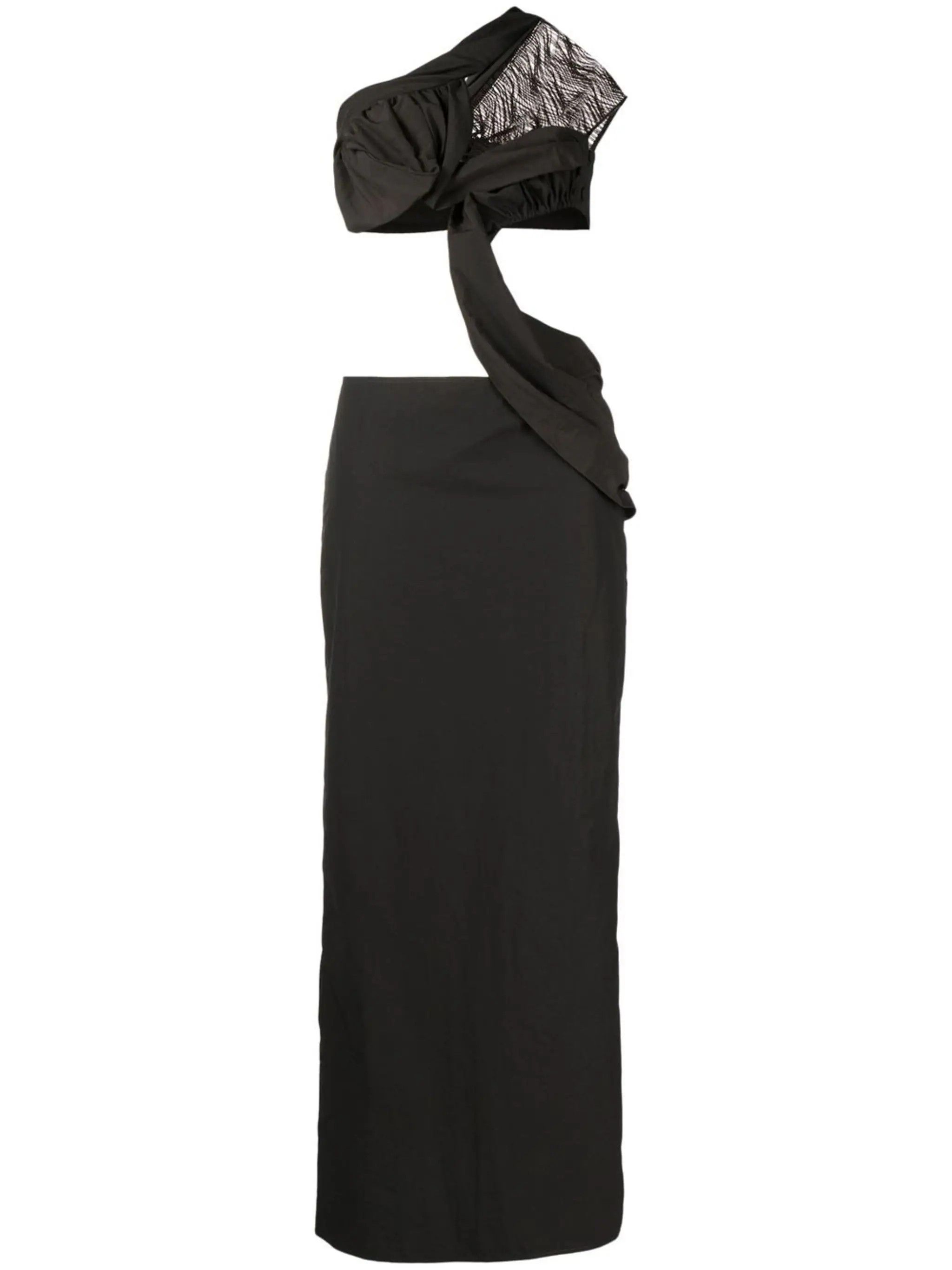 image of Christopher Esber O1Mle0524 Fringed Column Dress In Black, Women's (Size XS)