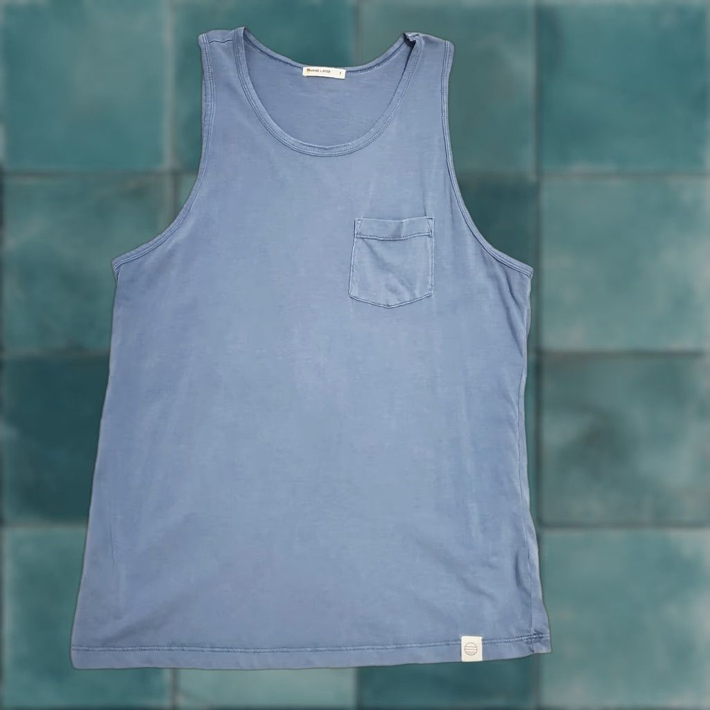 Marine Layer Marine Layer Tank Top Women S Blue Sleeveless Round Neck Pocket Tee Size S / US 4 / IT 40 - 1 Thumbnail