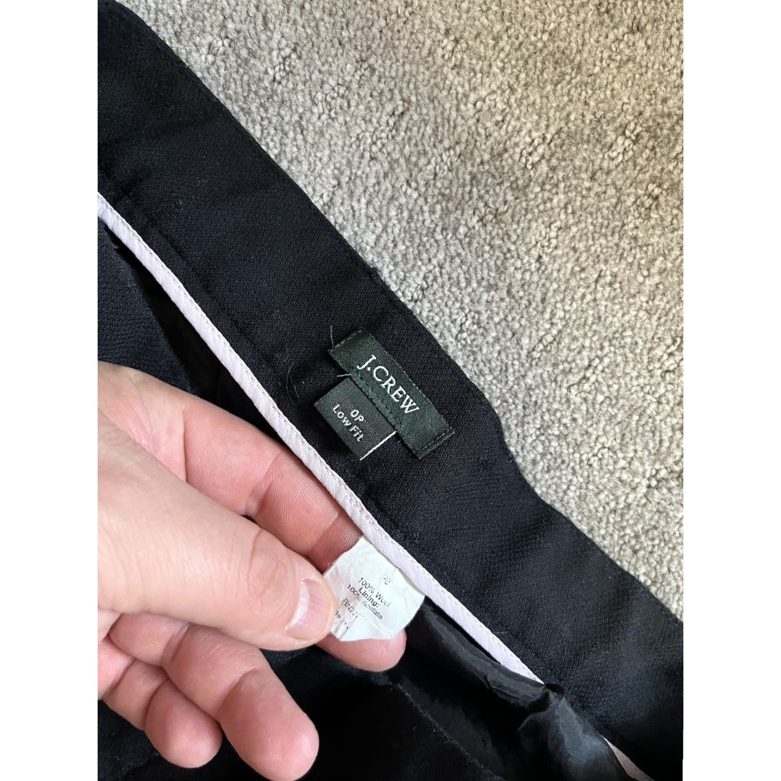 J.Crew j.crew Womens Petite 0P Wool Dress Pants Solid Black Straight Leg Size 25" / US 0 / IT 36 - 5 Thumbnail