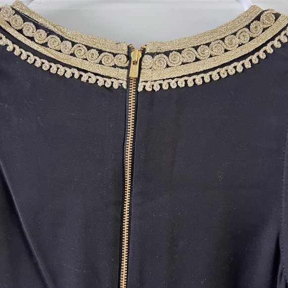Lilly Pulitzer Lilly Pulitzer Black With Gold Trim Carlotta Stretch Shift N Size XS / US 0-2 / IT 36-38 - 6 Thumbnail