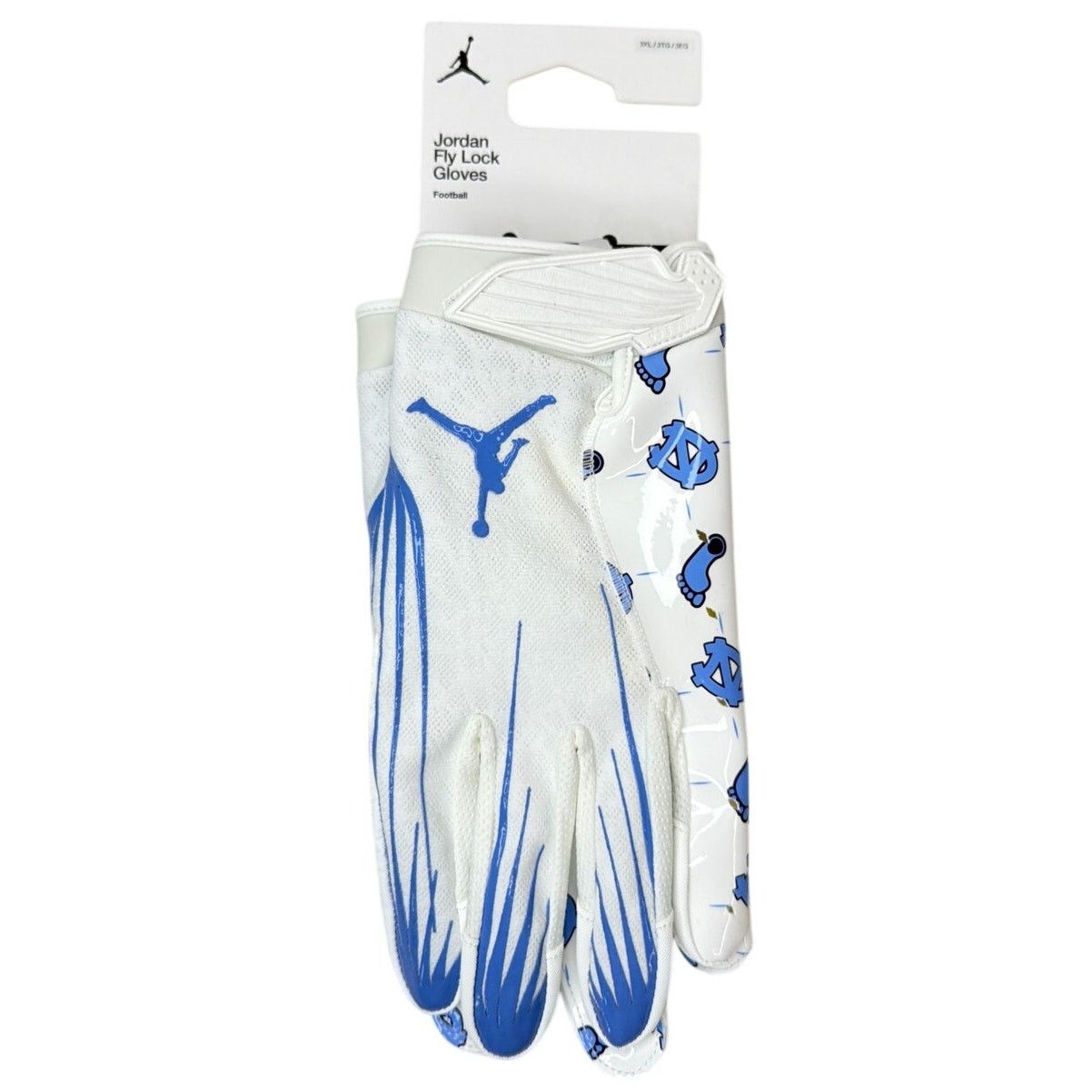 Jordan Brand Nike Jordan UNC Tar Heels Team Issue Fly Lock Gloves Sz 3XL Size ONE SIZE - 1 Thumbnail