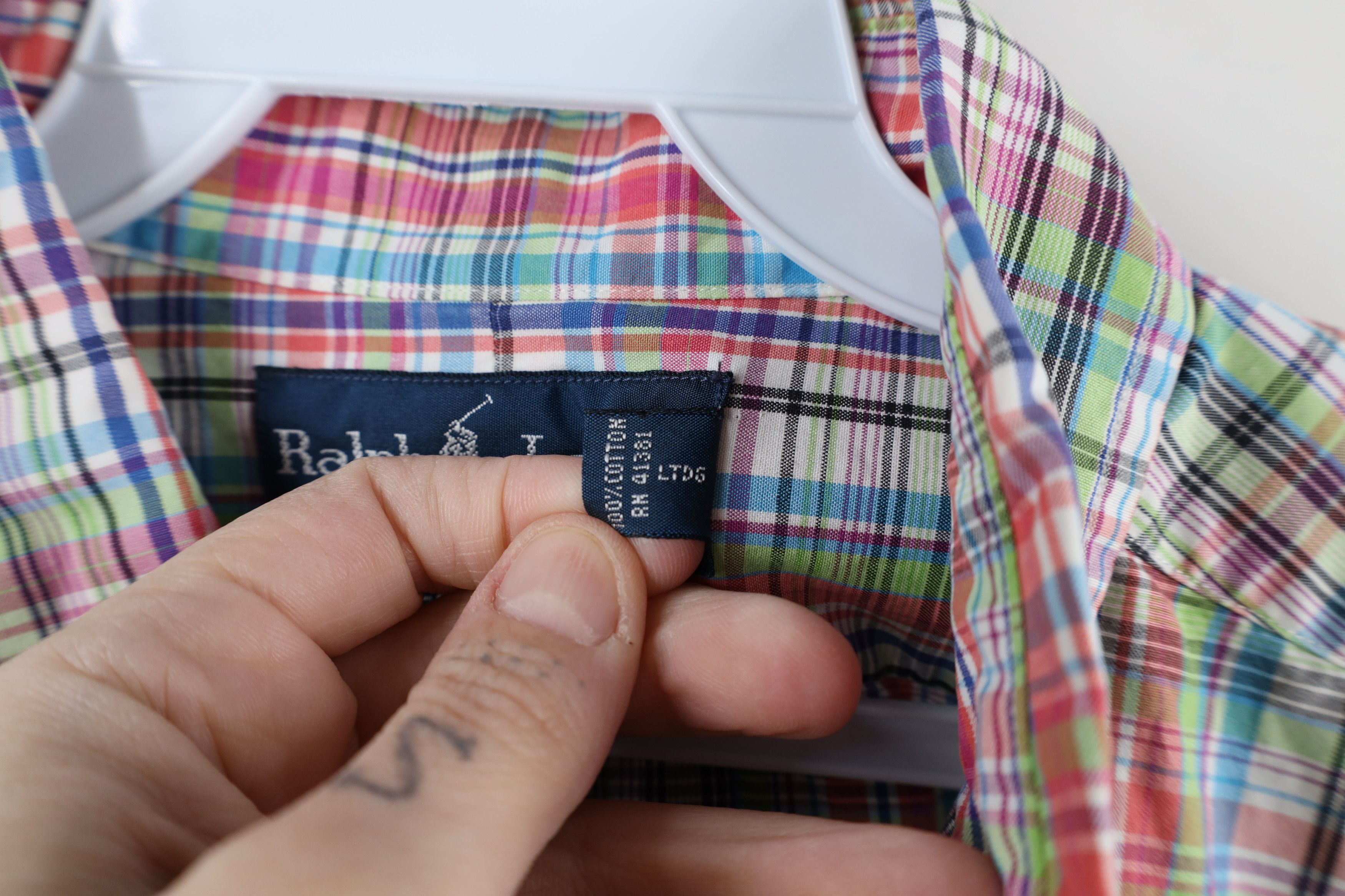 Ralph Lauren × Vintage Vintage 90s Ralph Lauren Fit Rainbow Plaid Button Down Shirt Size US L / EU 52-54 / 3 - 8 Thumbnail